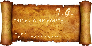 Tóth Gyárfás névjegykártya